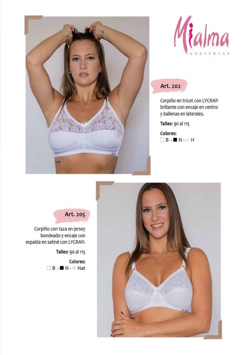 Codigo: 202 -- mi alma lenceria -- Corpiño en Tricot c/Lycra Brillante c/Encaje en Centro y Ballenas Laterales