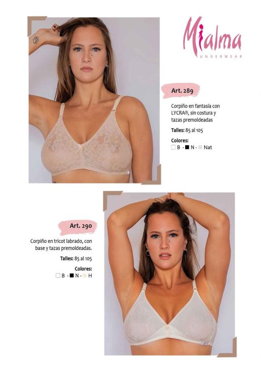 Codigo: 289 -- mi alma lenceria -- Corpiño en Fantasia c/Lycra, s/Costura y Tazas Premoldeadas