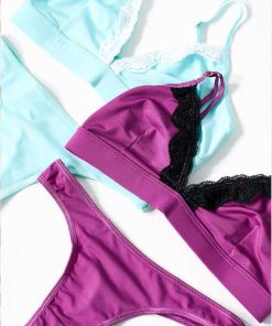 Codigo: 1433 -- yamiel ropa interior -- TRIANGULO Y COLALESS LISO DE MICROFBRA Y PUNTILLA