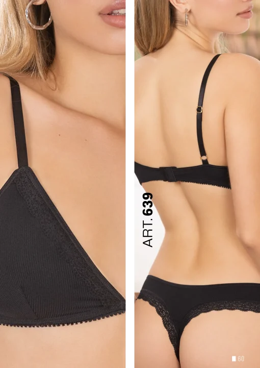 Codigo: 639 -- frashe lenceria -- CONJUNTO BRALETTE DE MORLEY DE MICROFIBRA CON PUNTILLA - Image 2