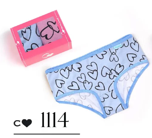 Codigo: 1114 -- coramina lenceria -- PACK X 2 bombacha de nena. Algodon lycra.