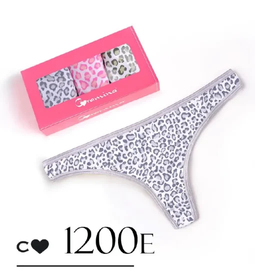 Codigo: 1200E -- coramina lenceria -- PACK X 3 cola less estampada. Algodon lycra.